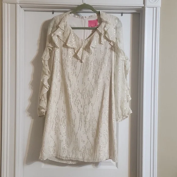 Lilly Pulitzer Dresses | Nwt Lilly Pulitzer Belle Silk Dress | Color: Cream/Gold | Size: 00 | Foxyrachel's Closet